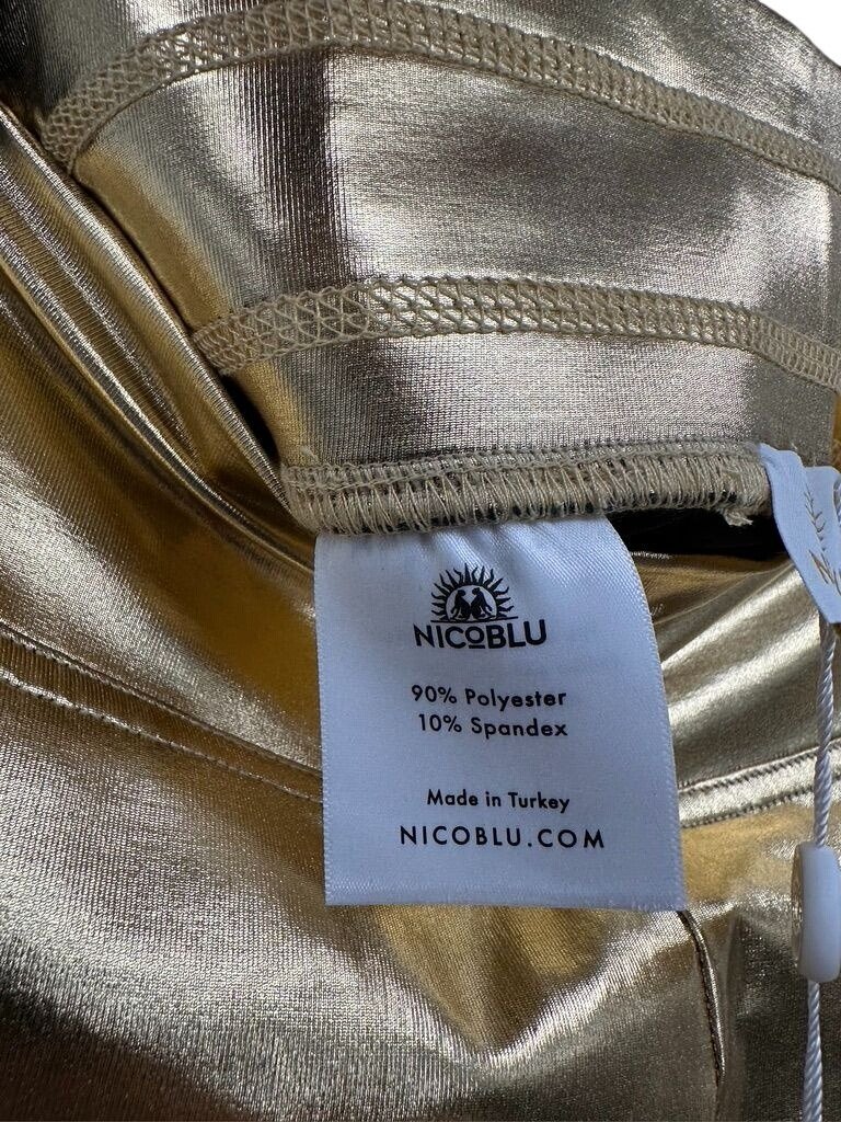 Nicoblu Roxana Gold Leggings Nwt Small — image 3 of 8
